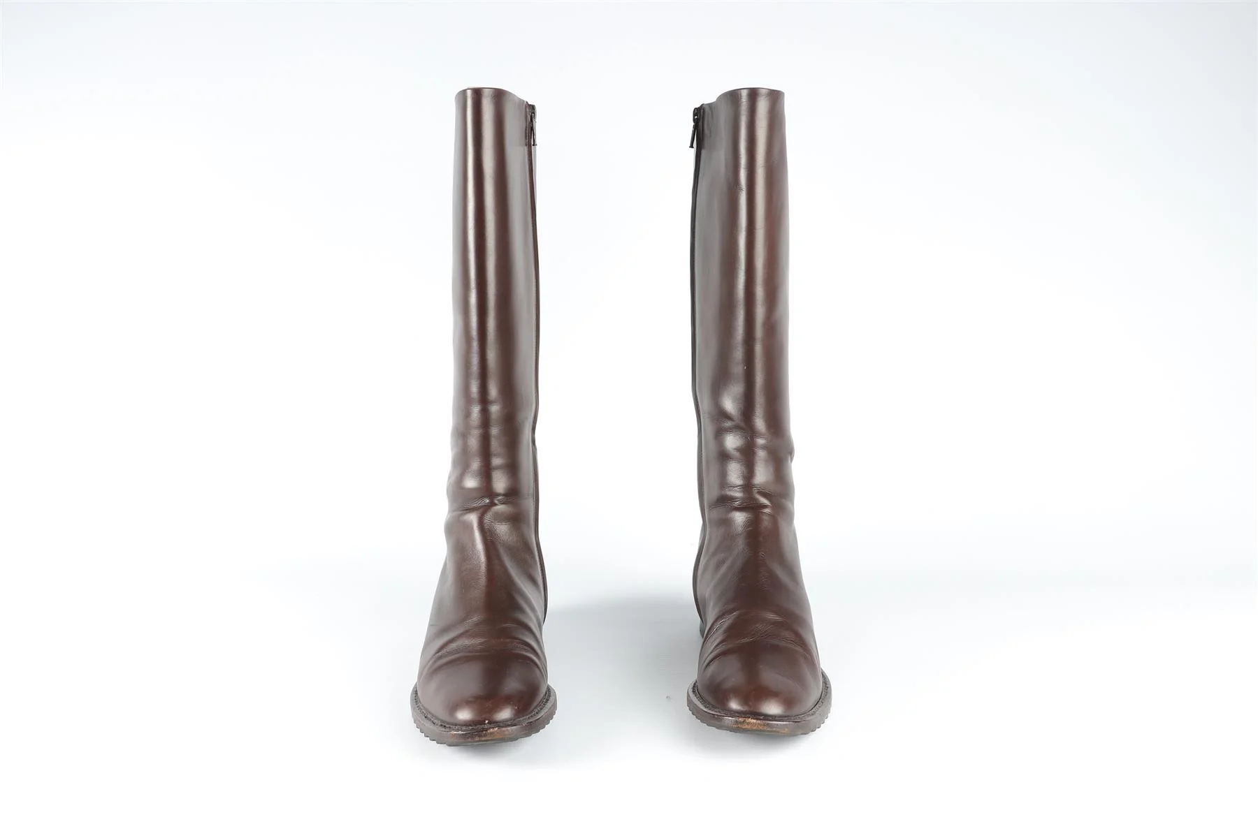 JIL SANDER BROWN LEATHER KNEE HIGH BOOTS EU 38.5 UK 5.5 US 8.5 - Image 3