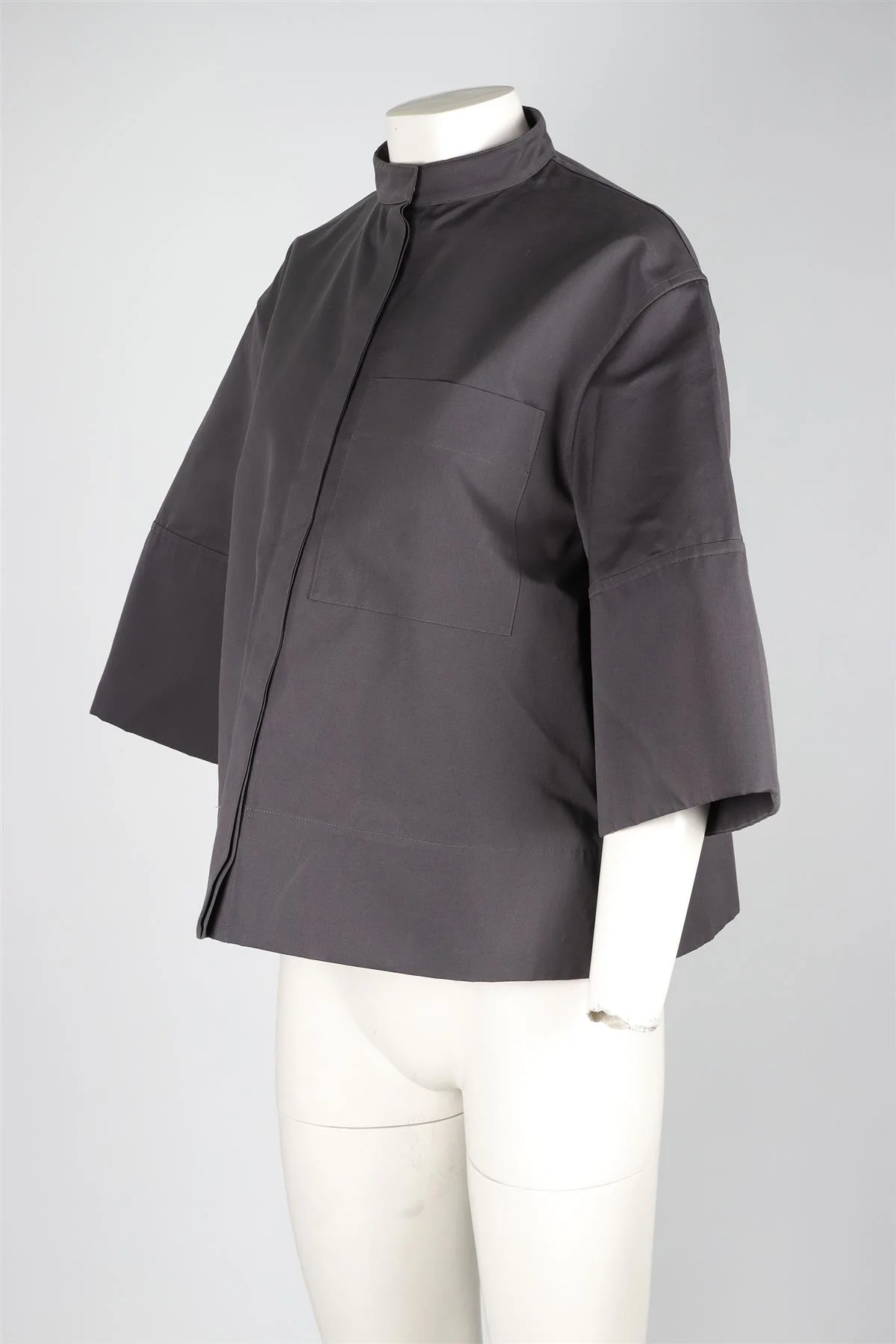 JIL SANDER GREY COTTON SHIRT FR 36 UK 8 - Image 3