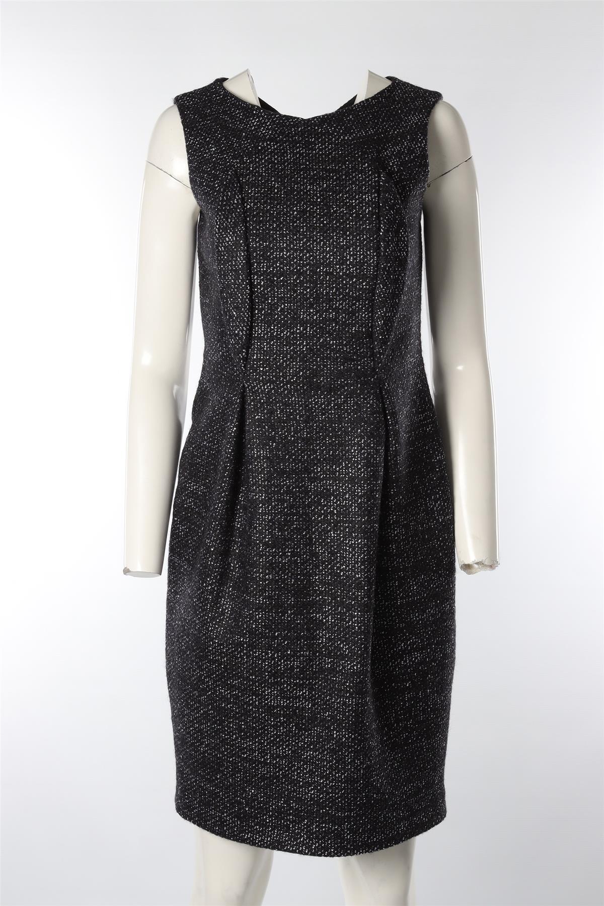JIL SANDER NAVY WOOL MIDI DRESS EU 34 UK 6 - Image 2