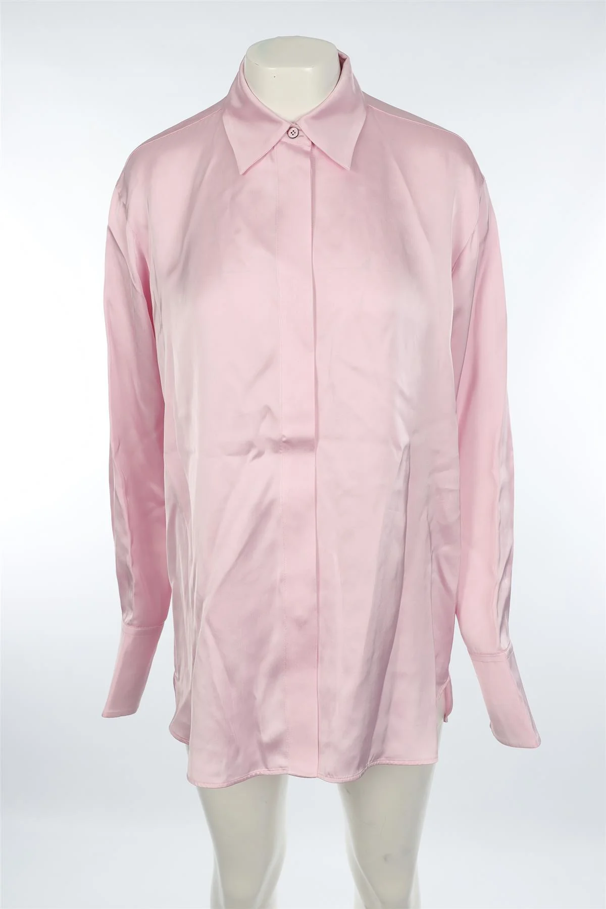 JIL SANDER PINK SATIN SHIRT FR 36 UK 8 - Image 2