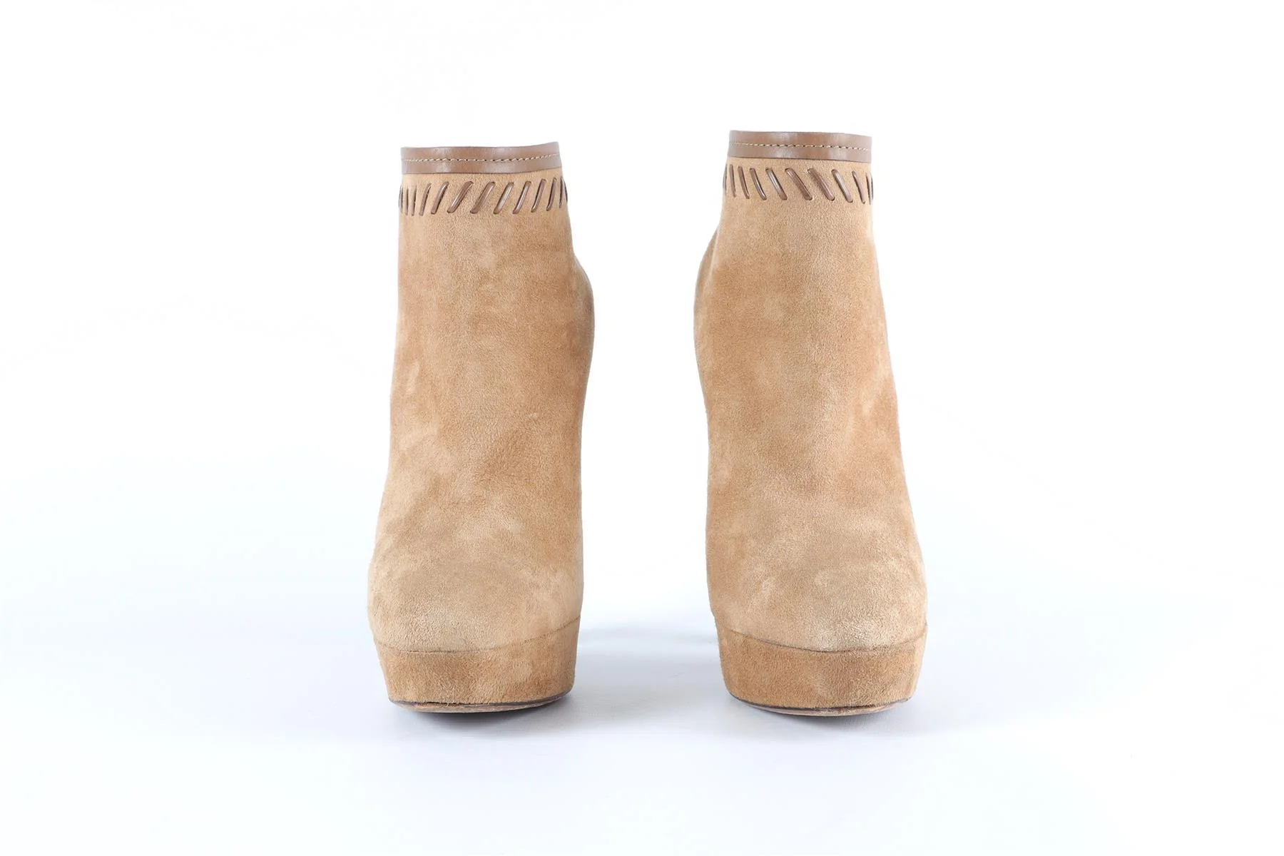 JIMMY CHOO BEIGE SUEDE ANKLE BOOTS EU 38.5, UK 5.5, US 8.5 - Image 3