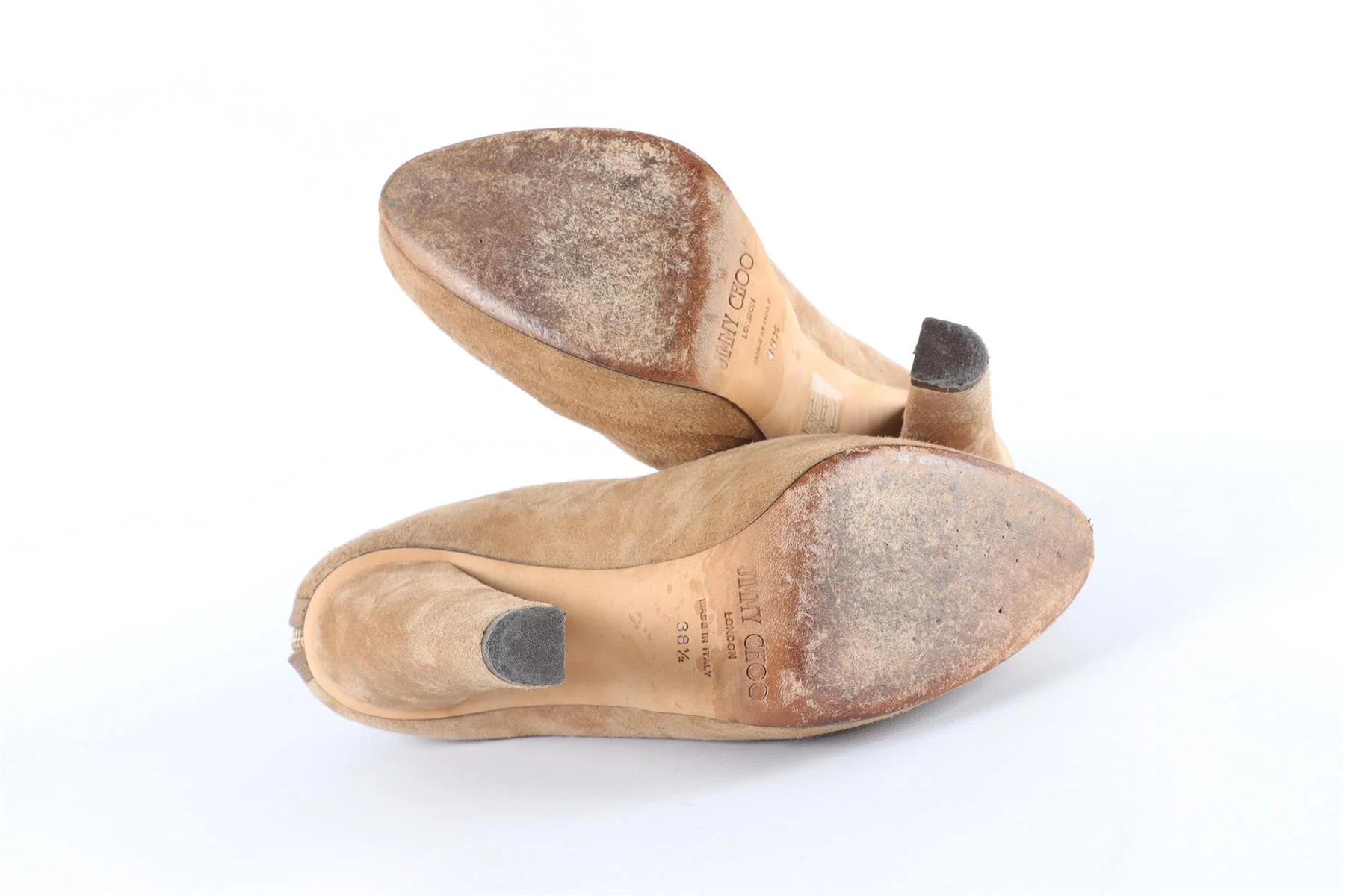 JIMMY CHOO BEIGE SUEDE ANKLE BOOTS EU 38.5, UK 5.5, US 8.5 - Image 6