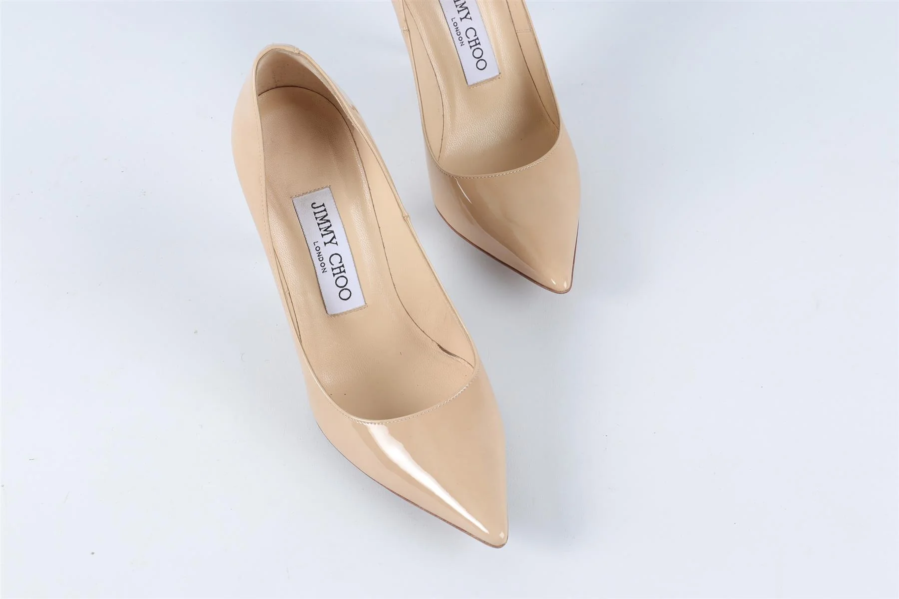 JIMMY CHOO BIEGE PATENT LEATHER PUMPS EU 34.5 UK 1.5 US 4.5 - Image 4