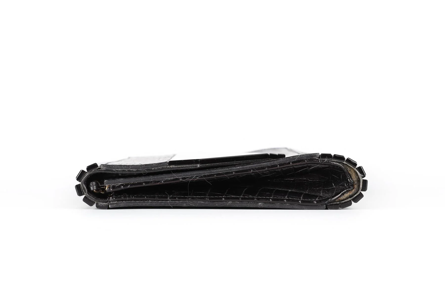 JIMMY CHOO BLACK CROC EFFECT LEATHER CLUTCH - Image 5