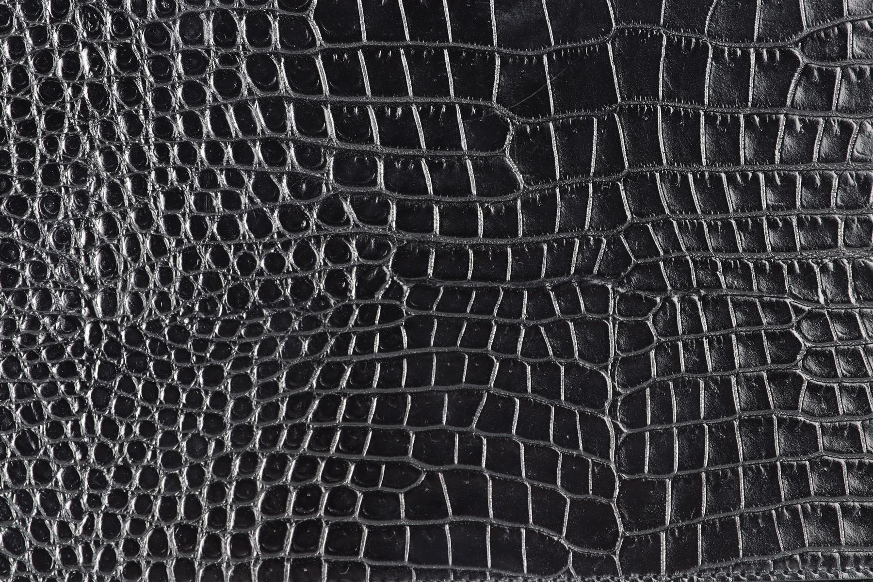 JIMMY CHOO BLACK CROC EFFECT LEATHER CLUTCH - Image 9