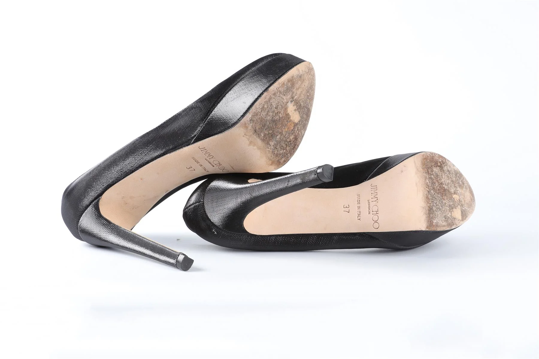 JIMMY CHOO BLACK FABRIC PLATFORM PUMPS EU 37 UK 4 US 7 - Image 6
