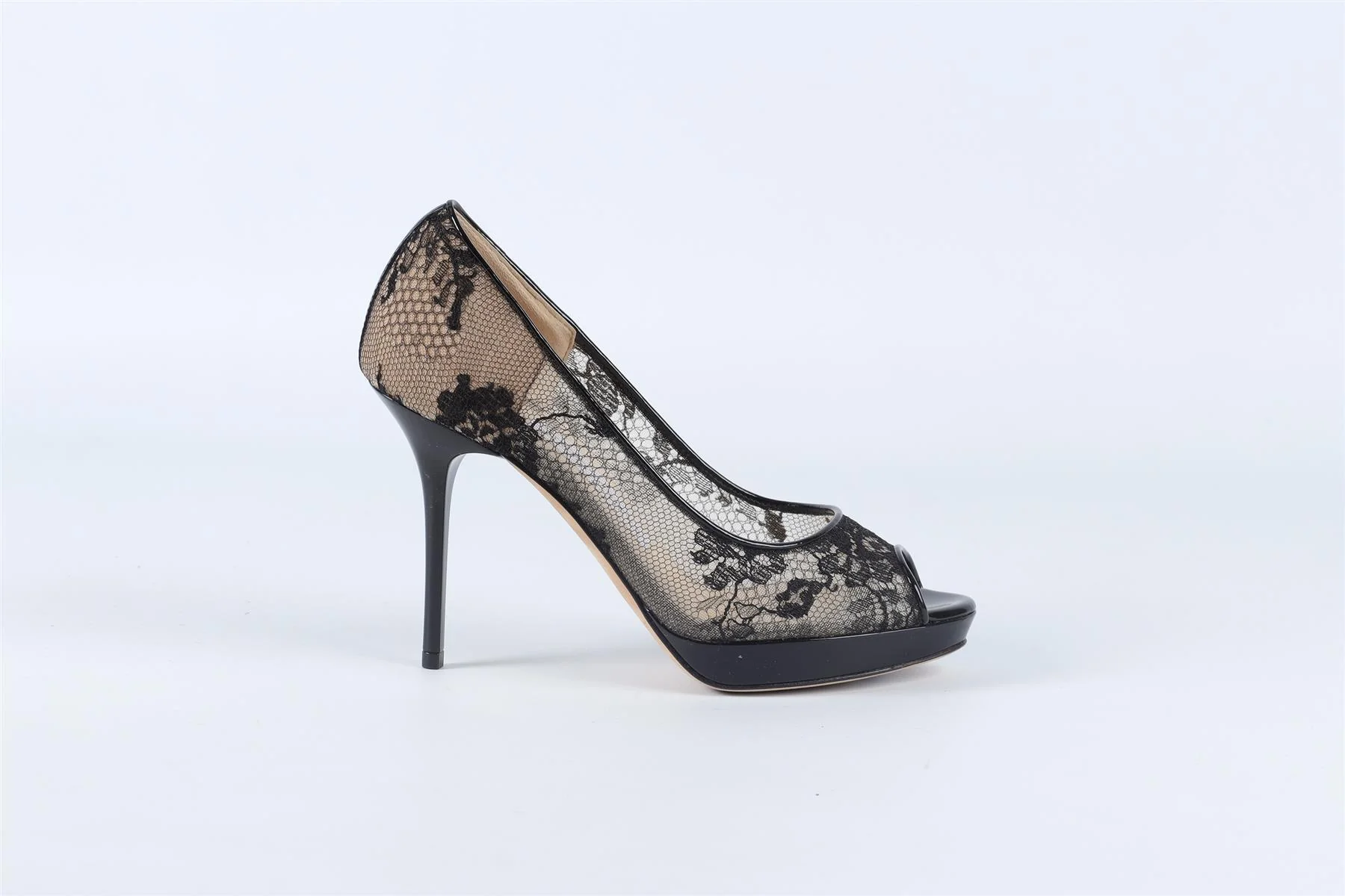 JIMMY CHOO BLACK LACE PLATFORM PUMPS EU 34.5 UK 1.5 US 4.5 - Image 2