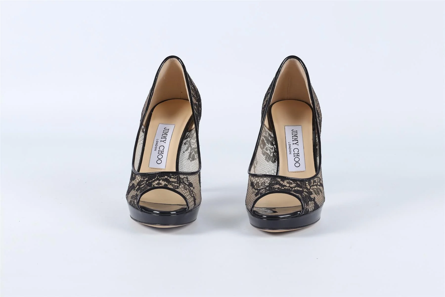 JIMMY CHOO BLACK LACE PLATFORM PUMPS EU 34.5 UK 1.5 US 4.5 - Image 3