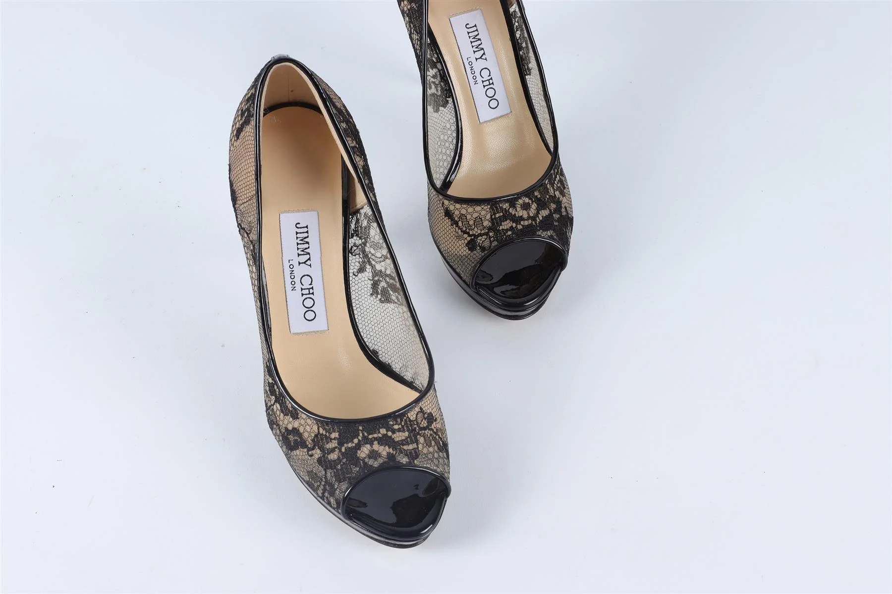 JIMMY CHOO BLACK LACE PLATFORM PUMPS EU 34.5 UK 1.5 US 4.5 - Image 4
