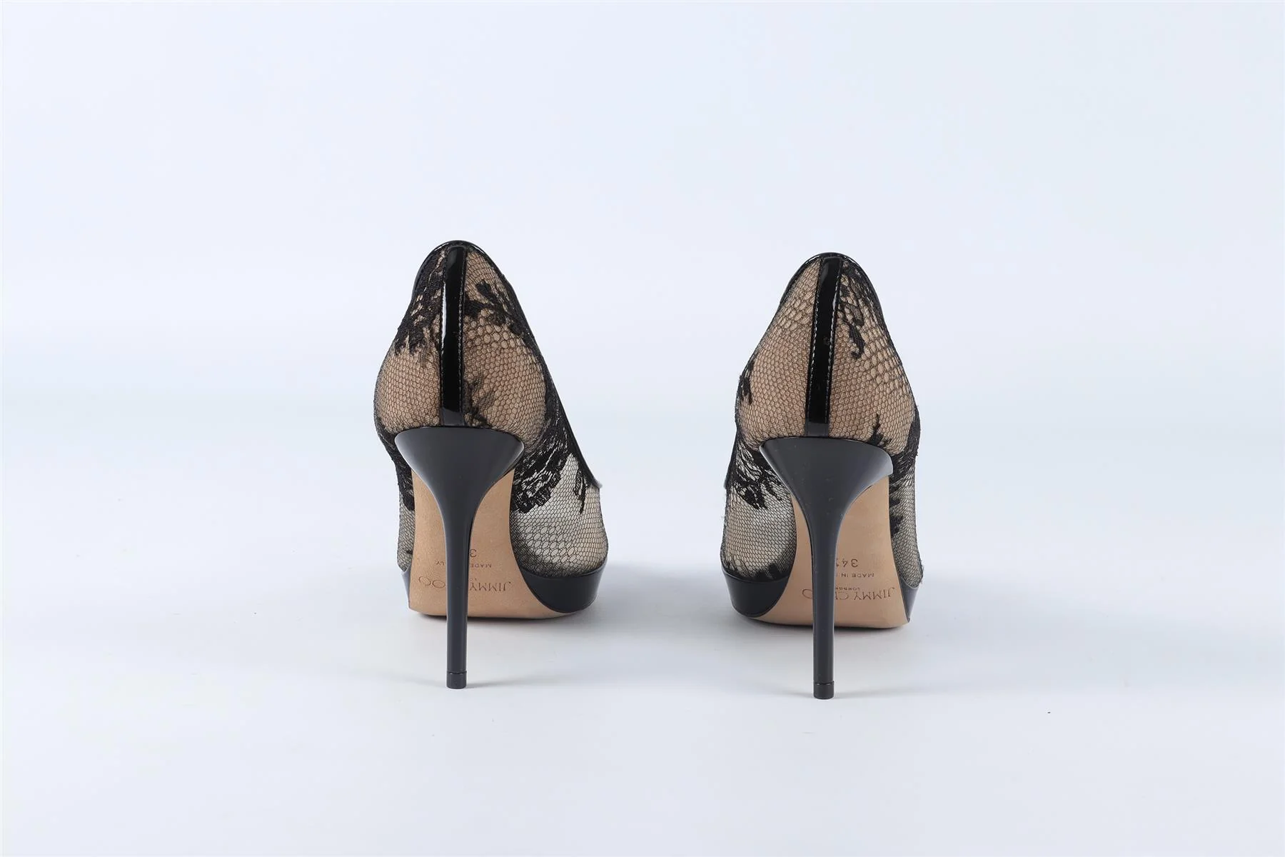 JIMMY CHOO BLACK LACE PLATFORM PUMPS EU 34.5 UK 1.5 US 4.5 - Image 5