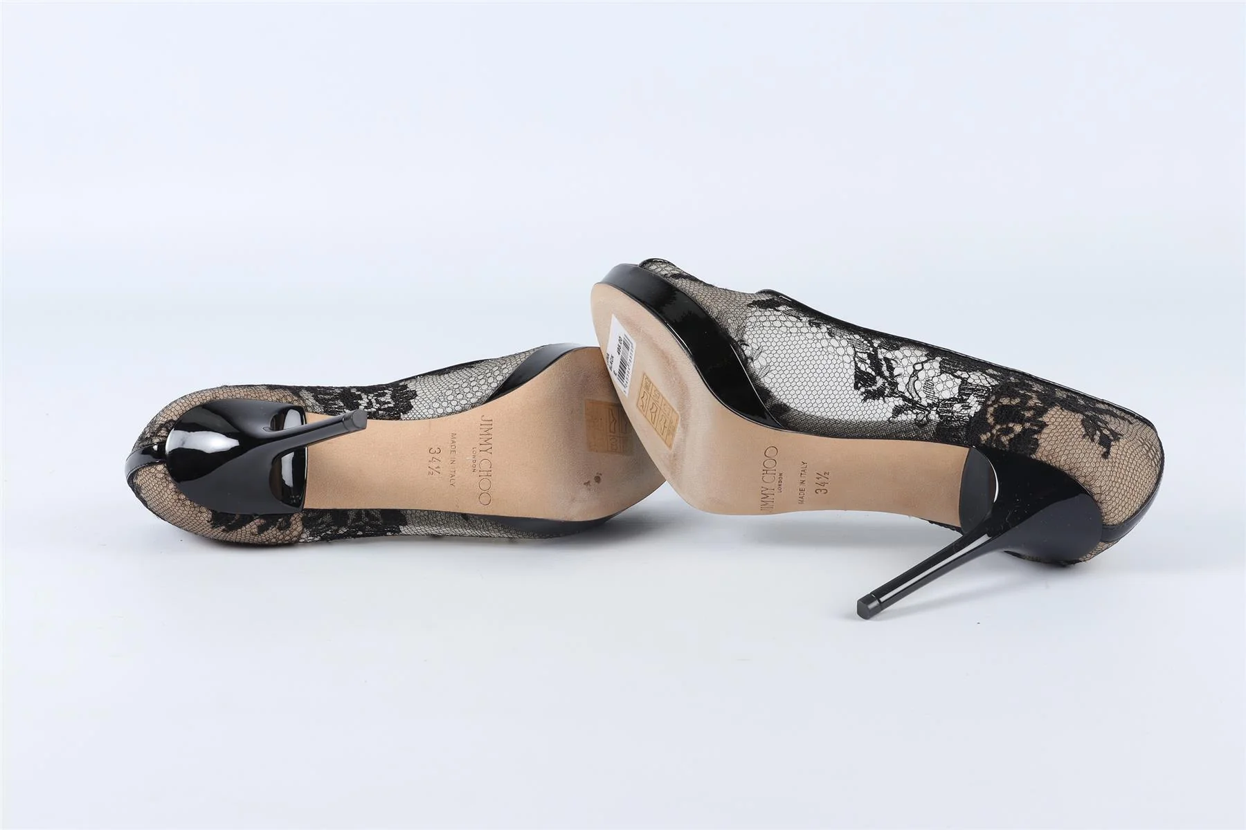 JIMMY CHOO BLACK LACE PLATFORM PUMPS EU 34.5 UK 1.5 US 4.5 - Image 6