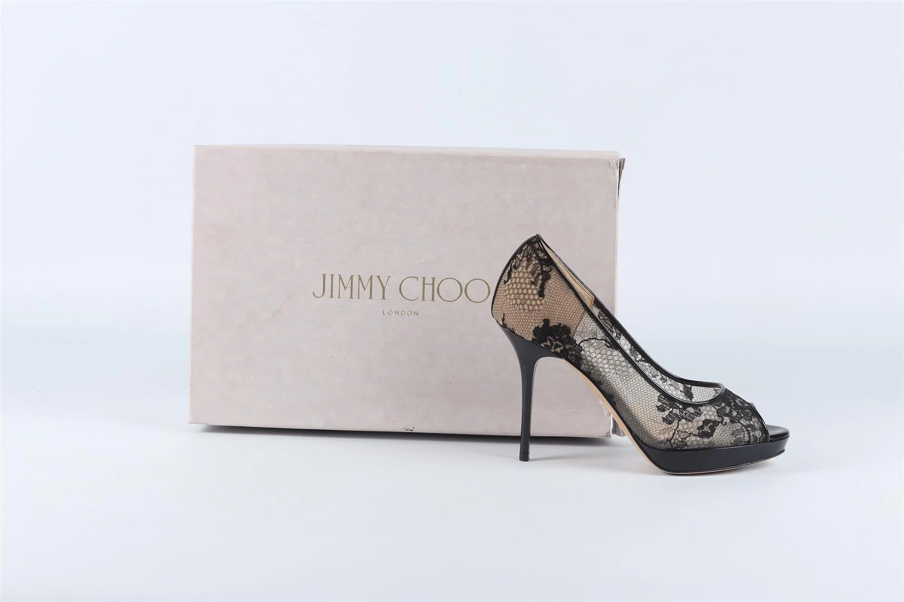JIMMY CHOO BLACK LACE PLATFORM PUMPS EU 34.5 UK 1.5 US 4.5 - Image 7