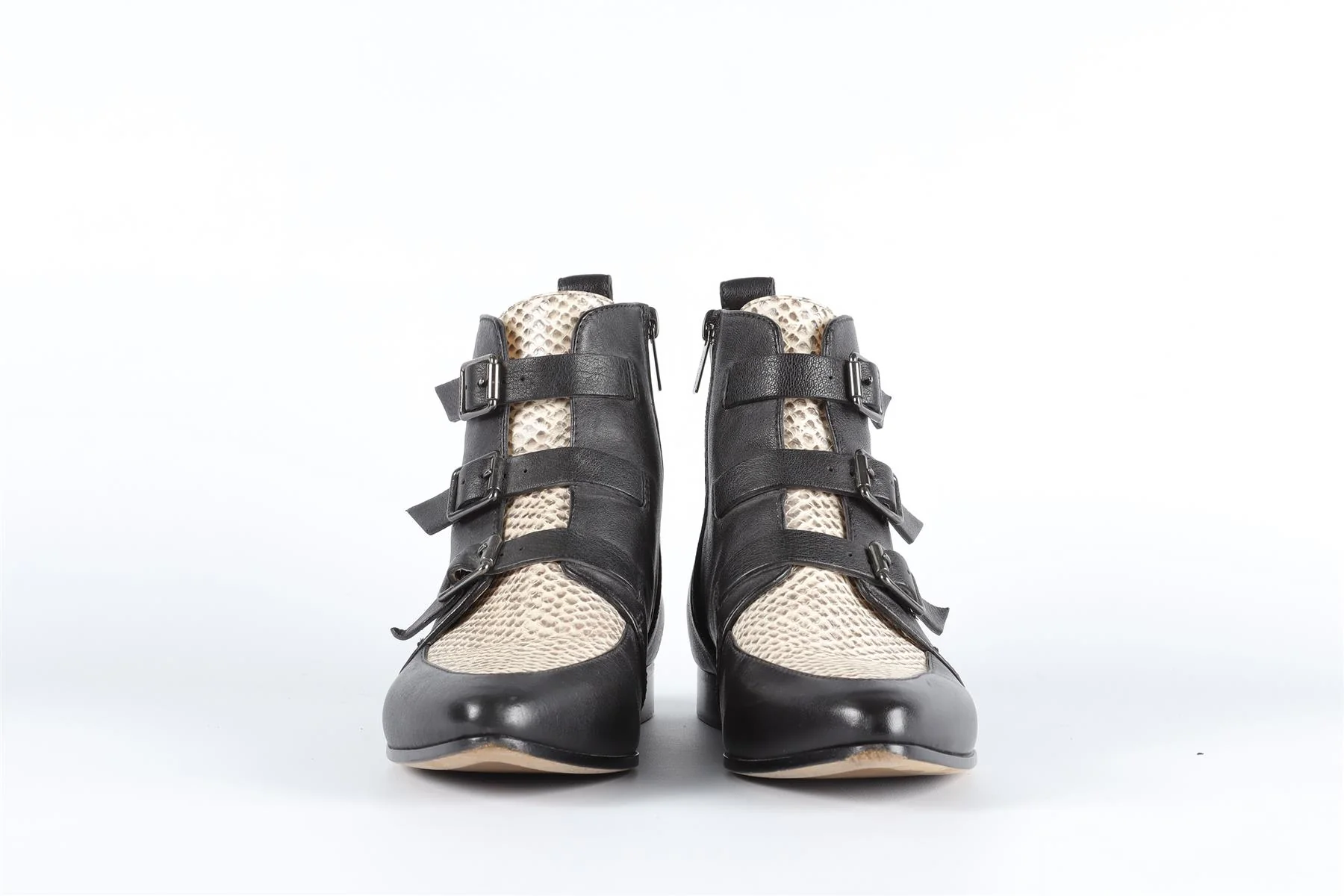 JIMMY CHOO BLACK LEATHER ANKLE BOOTS EU 38.5 UK 5.5 US 8.5 - Image 9