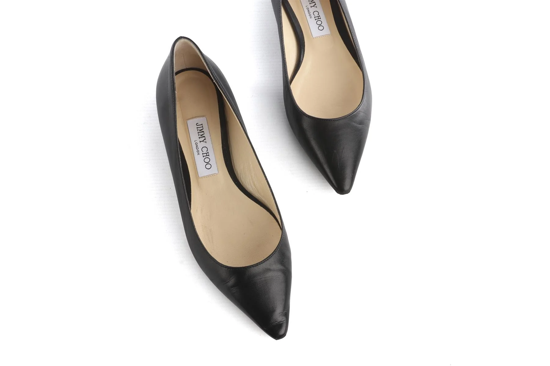 JIMMY CHOO BLACK LEATHER BALLET FLATS EU 38 UK 5 US 8 - Image 4