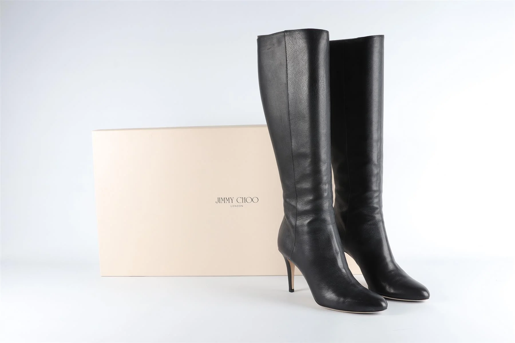 JIMMY CHOO BLACK LEATHER KNEE HIGH BOOTS EU 39 UK 6, US 9 - Image 7