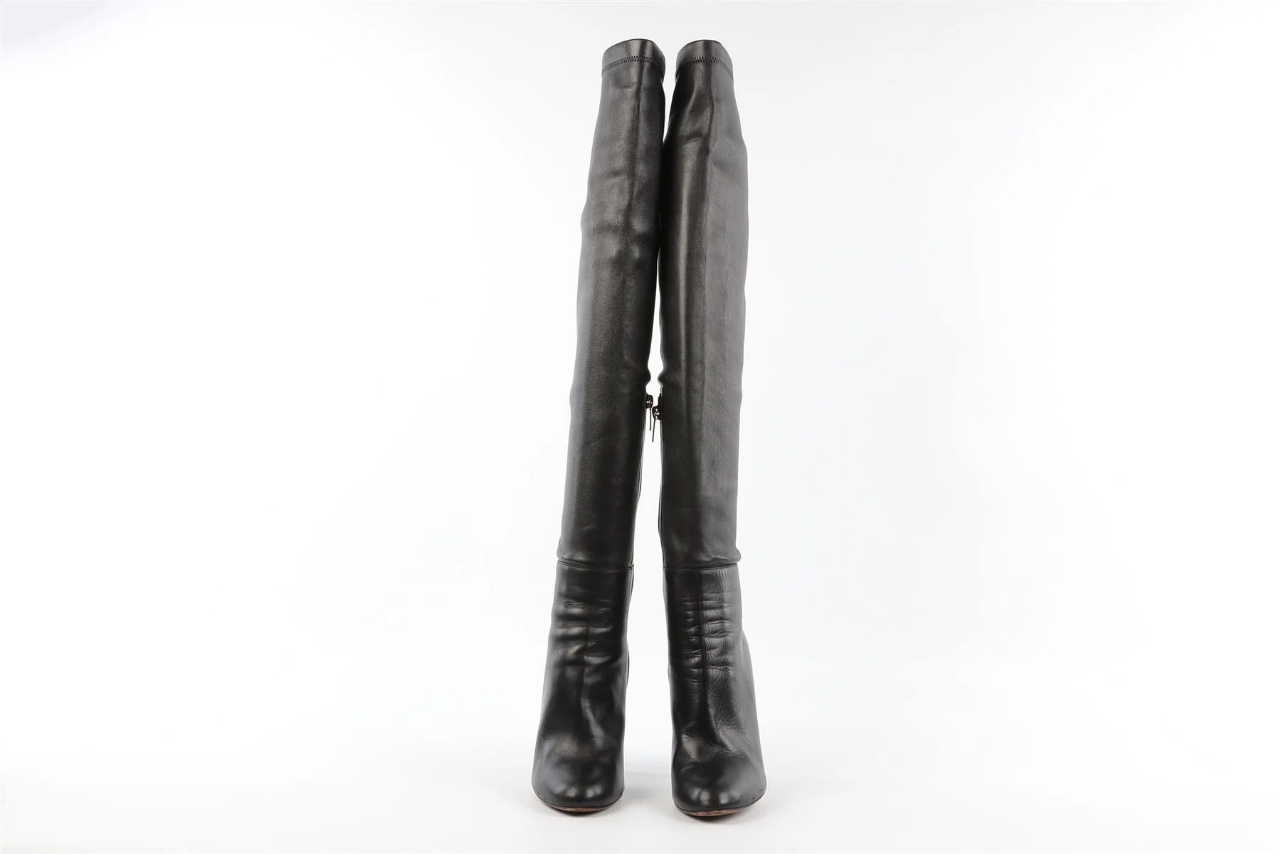 JIMMY CHOO BLACK LEATHER OVER THE KNEE HIGH BOOTS EU 38 UK 5 US 8 - Image 3