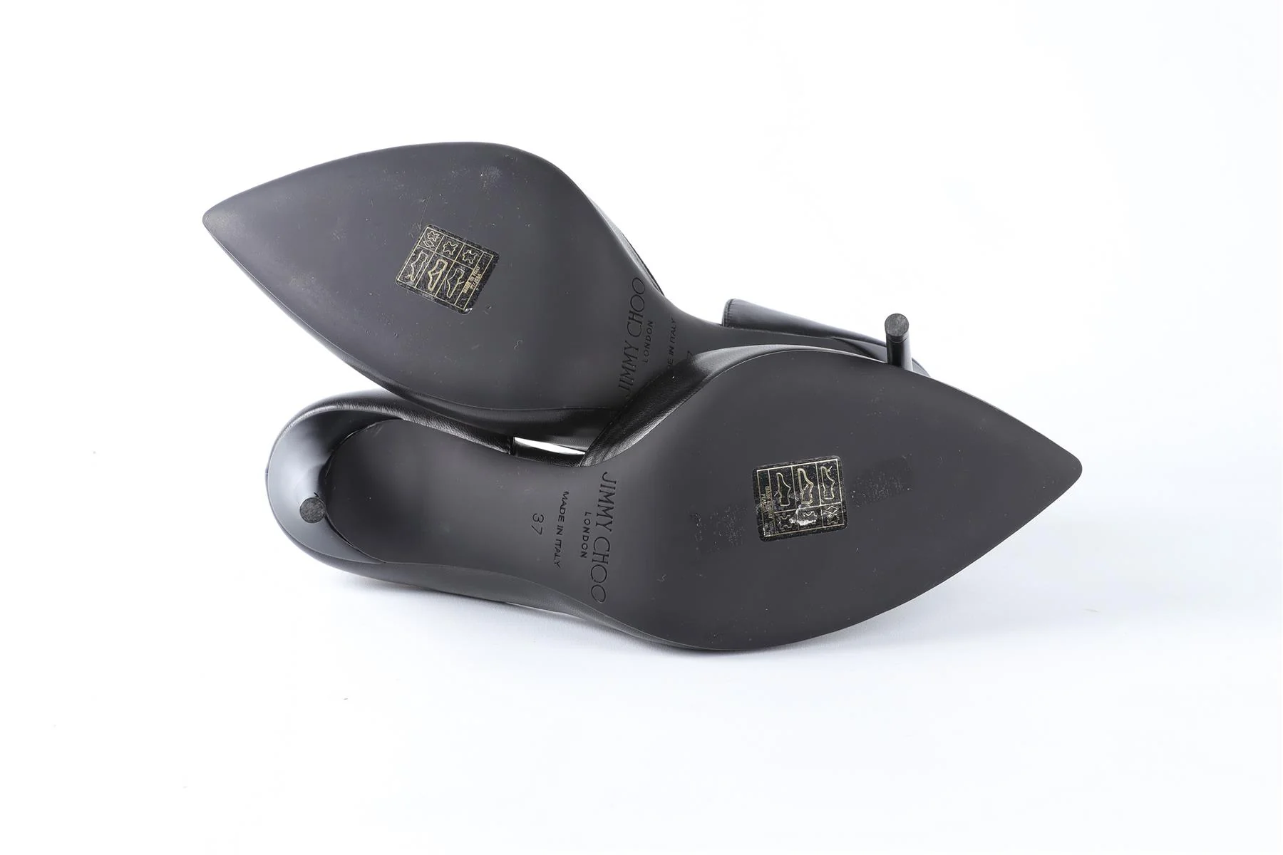 JIMMY CHOO BLACK LEATHER PUMPS EU 37 UK 4 US 7 - Image 6
