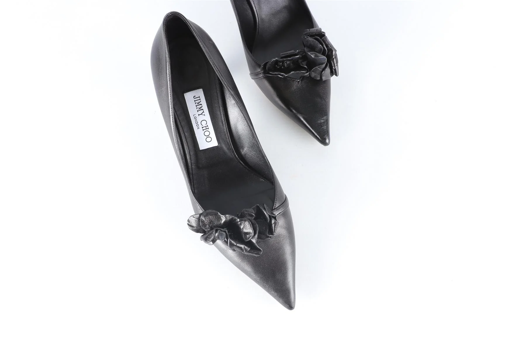 JIMMY CHOO BLACK LEATHER PUMPS EU 40 UK 7 US 10 - Image 4