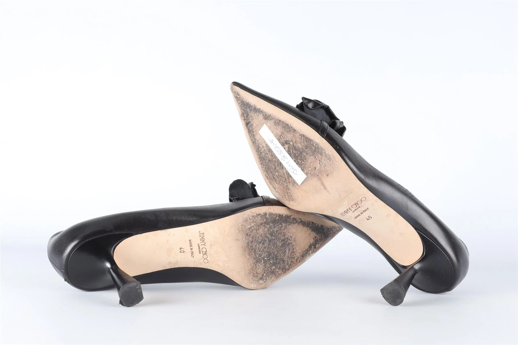 JIMMY CHOO BLACK LEATHER PUMPS EU 40 UK 7 US 10 - Image 6