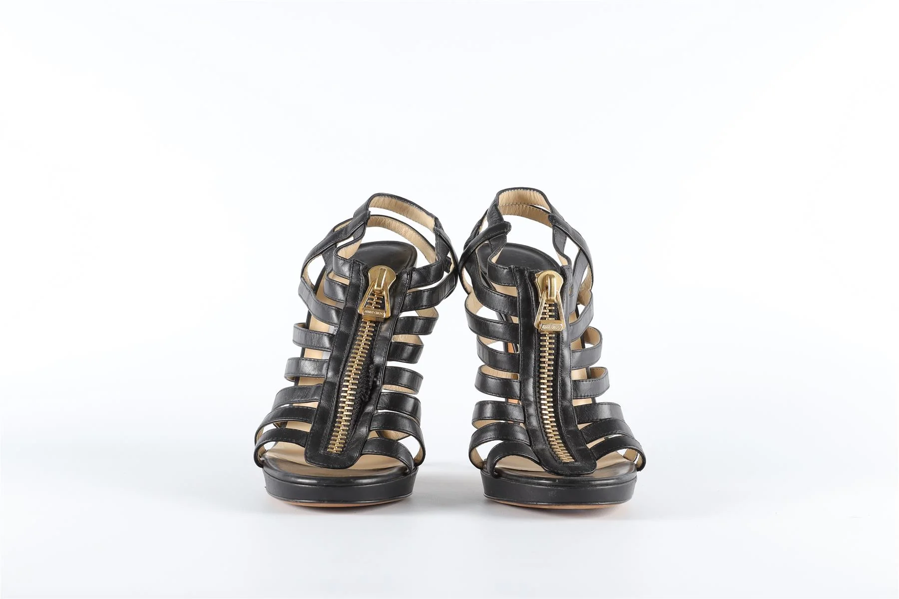 JIMMY CHOO BLACK LEATHER SANDALS EU 39 UK 6 US 9 - Image 3