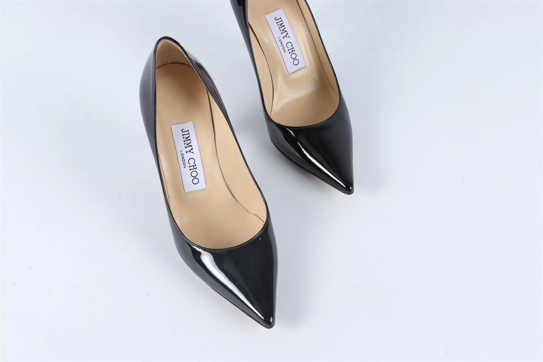JIMMY CHOO BLACK PATENT LEATHER PUMPS EU 34 UK 1 US 4 - Image 4