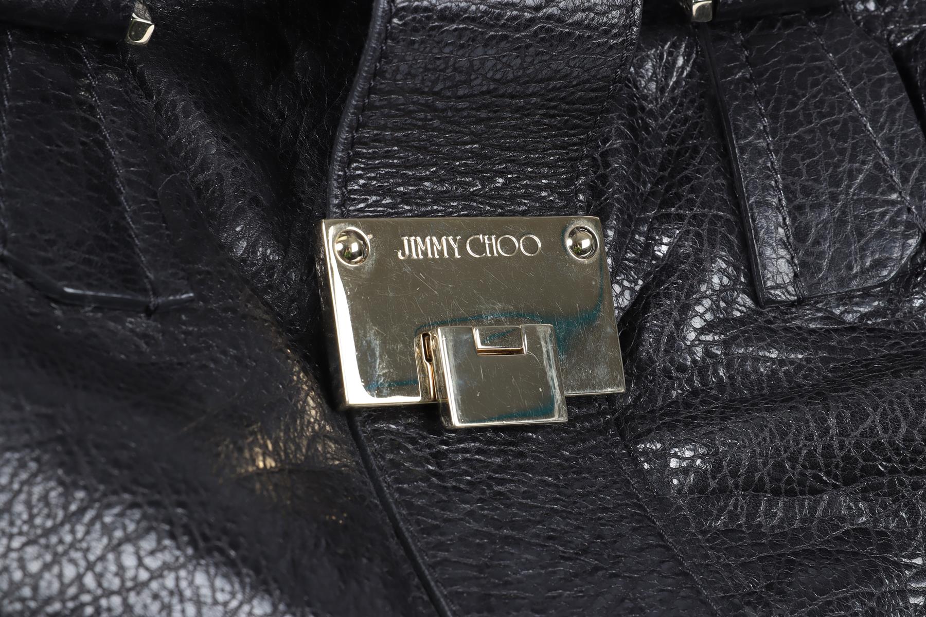 JIMMY CHOO BLACK RAPHAEL LEATHER SUITCASE - Image 8