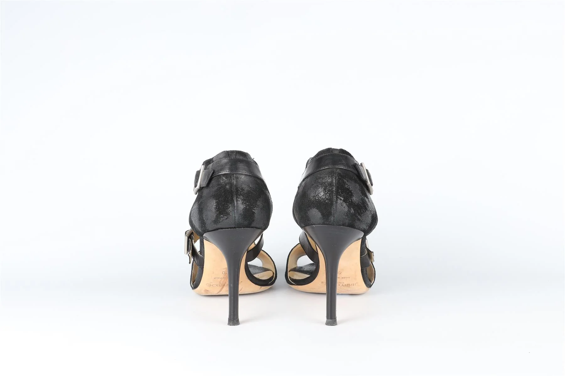 JIMMY CHOO BLACK SUEDE SANDALS EU 40 UK 7 US 10 - Image 5