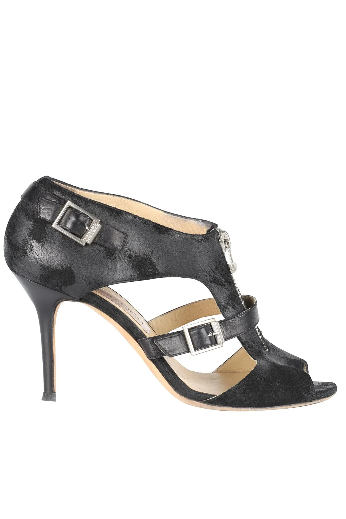 JIMMY CHOO BLACK SUEDE SANDALS EU 40 UK 7 US 10 - Image 8