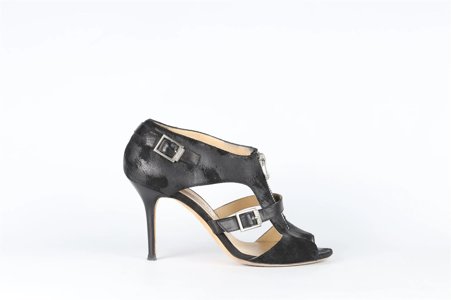 JIMMY CHOO BLACK SUEDE SANDALS EU 40 UK 7 US 10 - Image 9