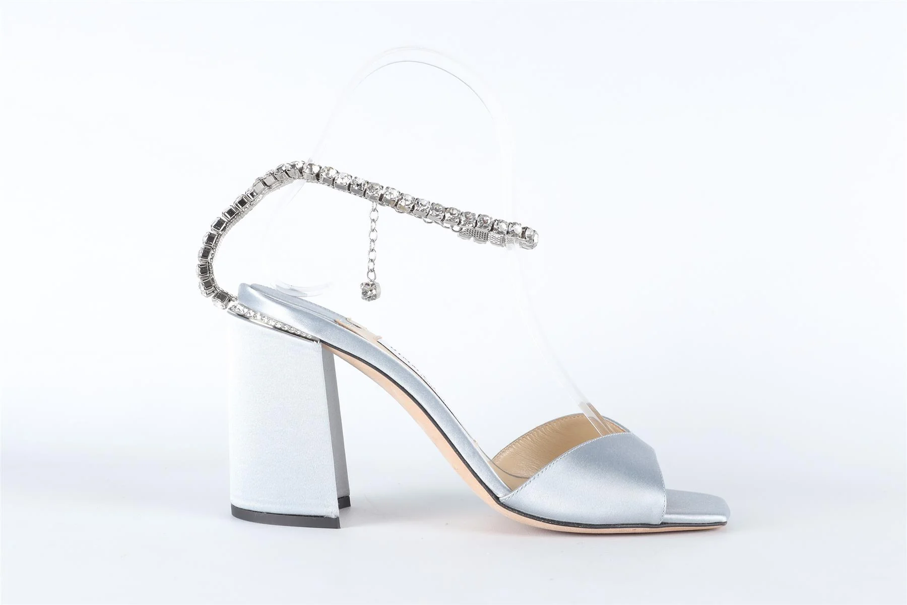 JIMMY CHOO BLUE CRYSTAL AND SATIN SANDALS EU 36 UK 3.5 US 4.5 - Image 2