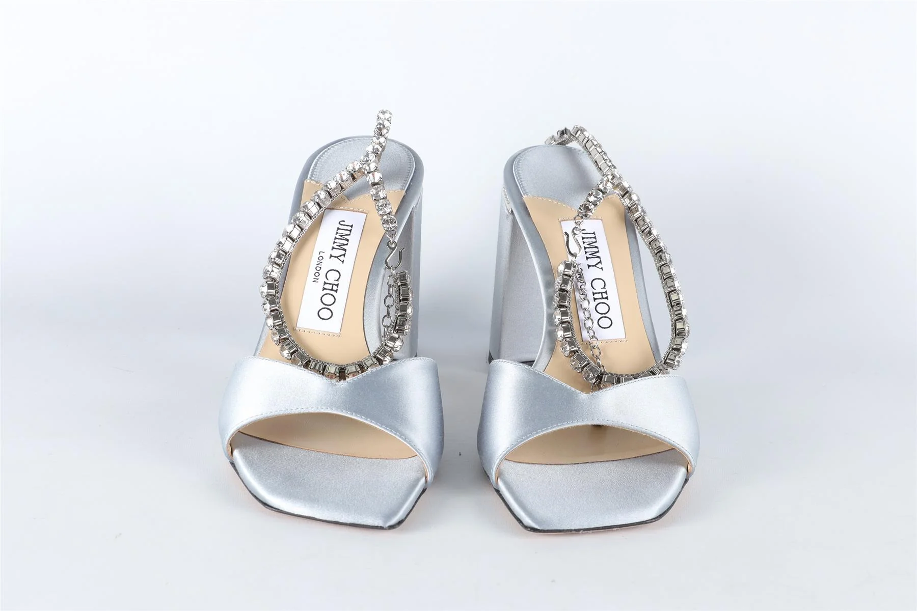 JIMMY CHOO BLUE CRYSTAL AND SATIN SANDALS EU 36 UK 3.5 US 4.5 - Image 3