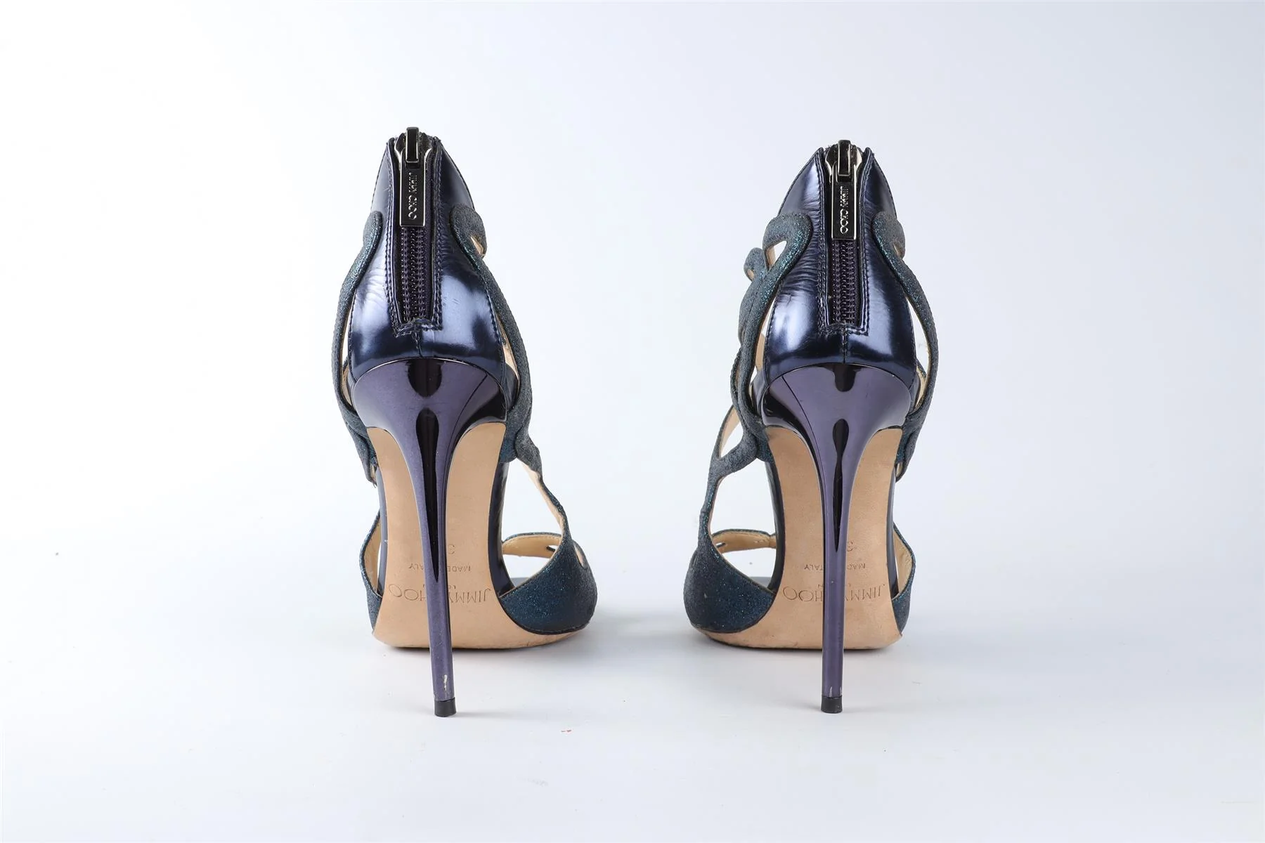 JIMMY CHOO BLUE GLITTER SANDALS EU 36.5 UK 3.5 US 6.5 - Image 5