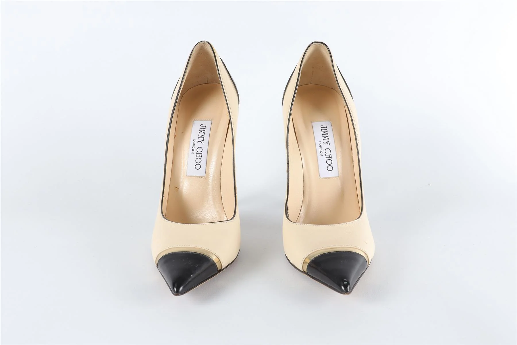 JIMMY CHOO CREAM LEATHER PUMPS EU 38.5, UK 5.5, US 8.5 - Image 3
