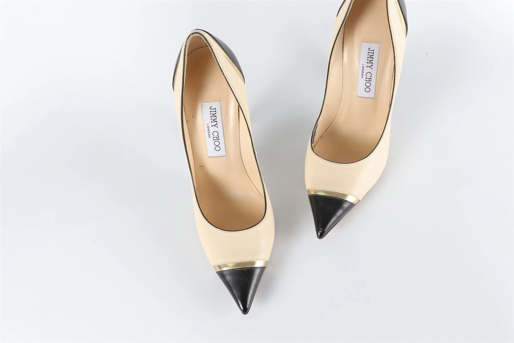 JIMMY CHOO CREAM LEATHER PUMPS EU 38.5, UK 5.5, US 8.5 - Image 4