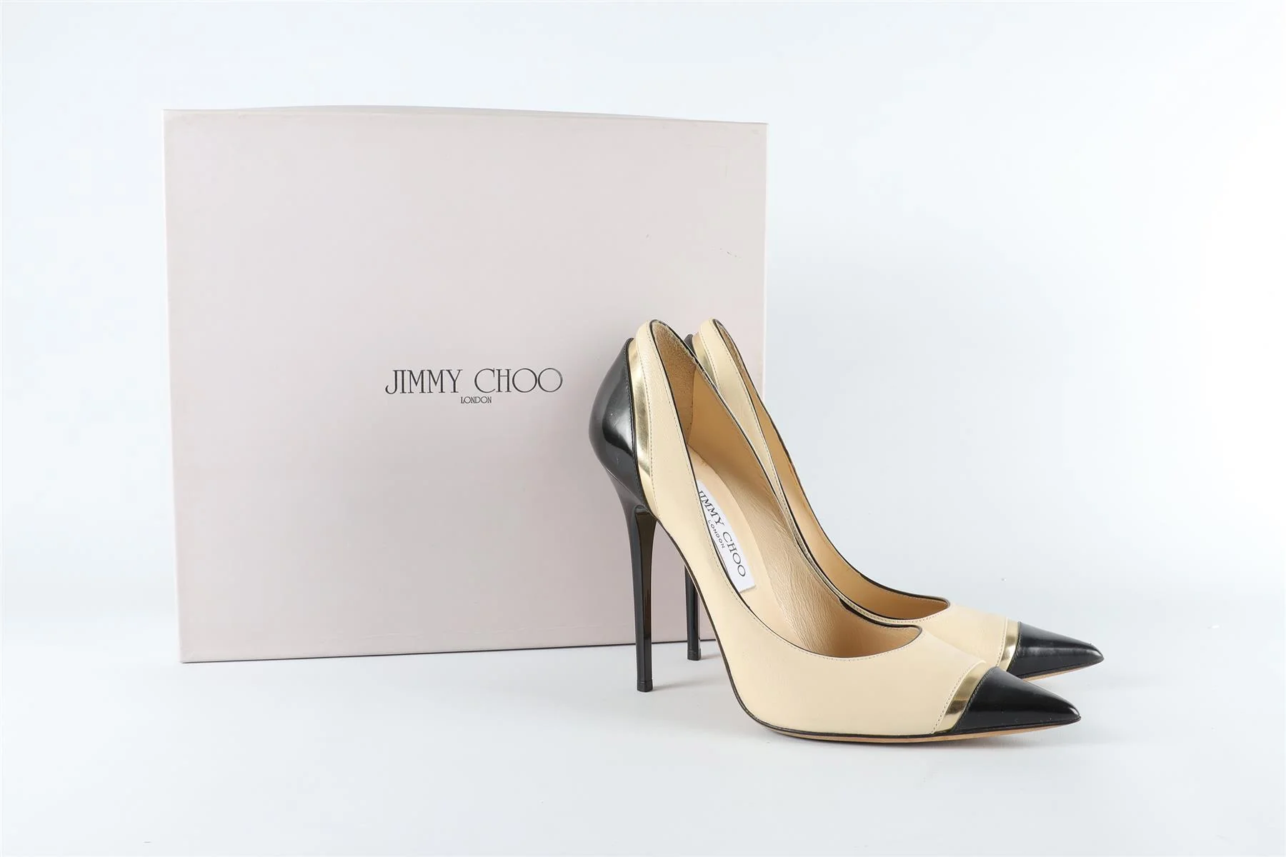 JIMMY CHOO CREAM LEATHER PUMPS EU 38.5, UK 5.5, US 8.5 - Image 7