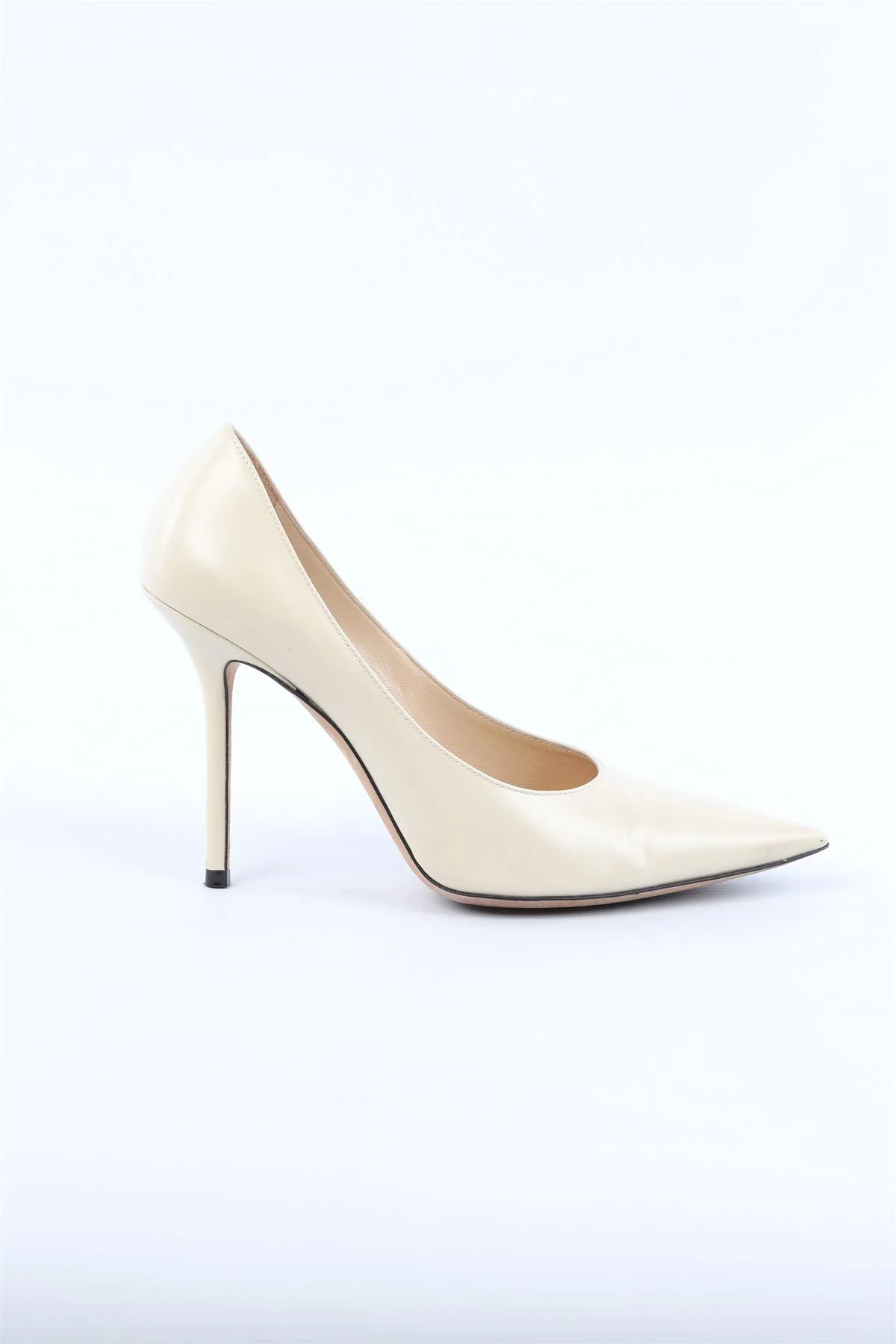 JIMMY CHOO CREAM LEATHER PUMPS EU 38.5 UK 5.5 US 8.5 - Image 2