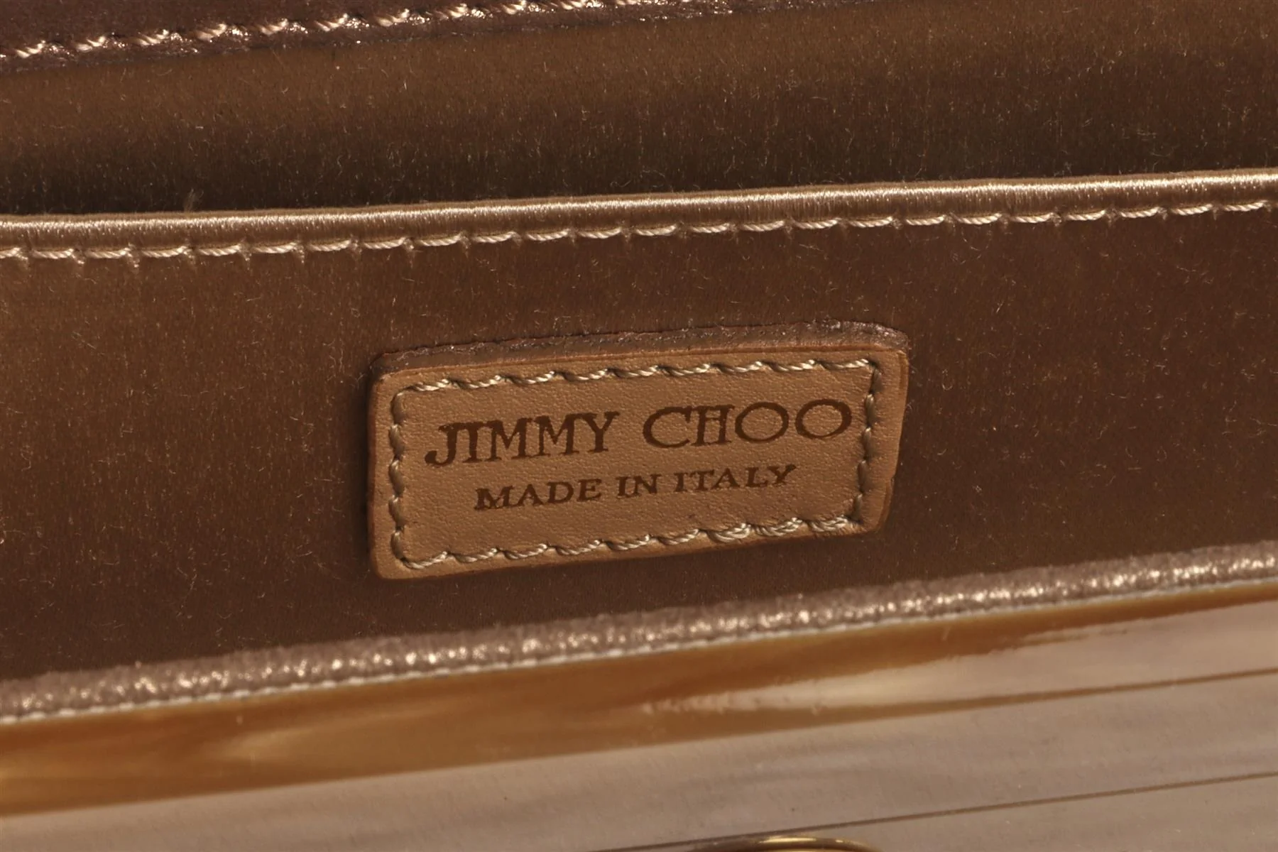 JIMMY CHOO GOLD ACETATE CLUTCH - Image 10