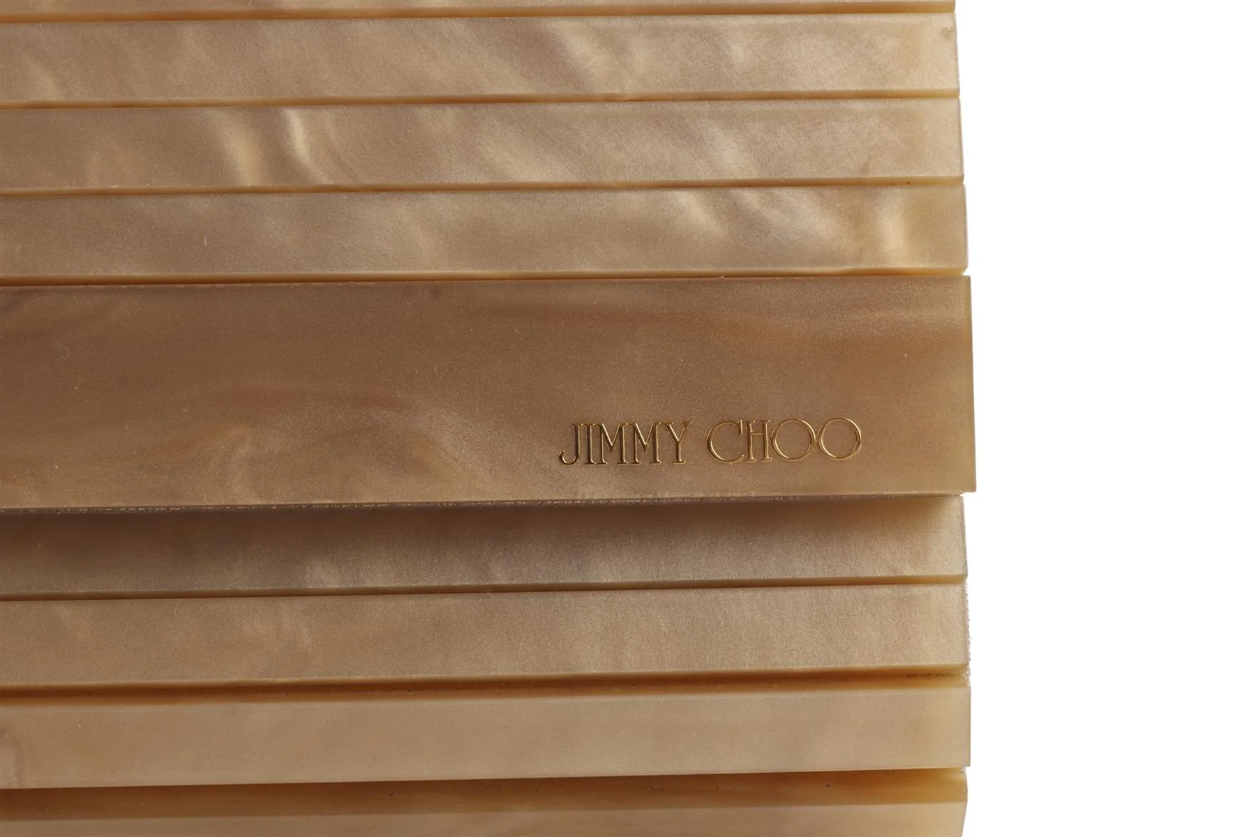 JIMMY CHOO GOLD ACETATE CLUTCH - Image 9