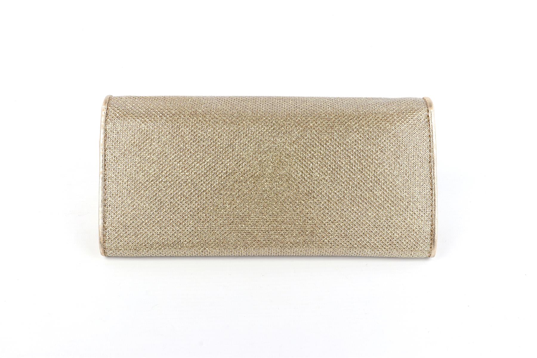 JIMMY CHOO GOLD FABRIC CLUTCH - Image 7