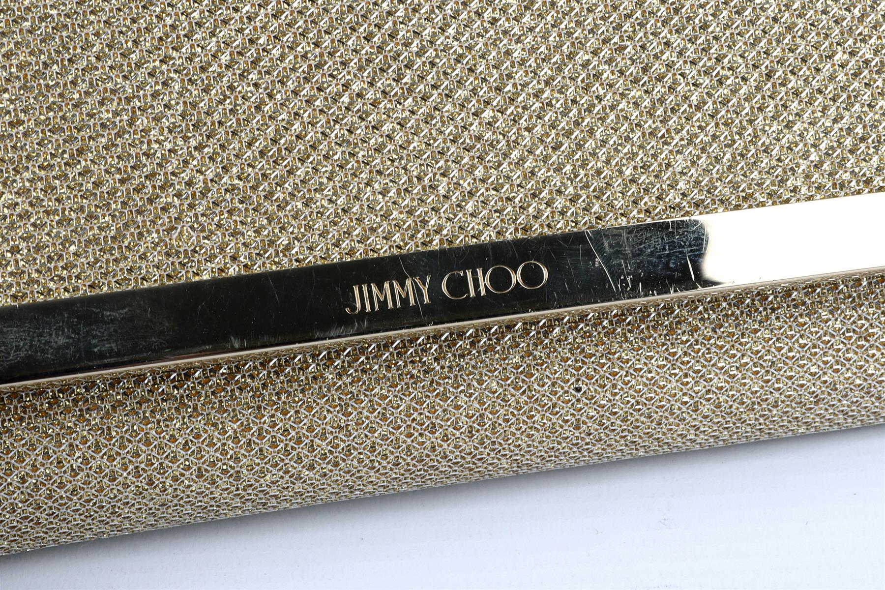 JIMMY CHOO GOLD FABRIC CLUTCH - Image 9