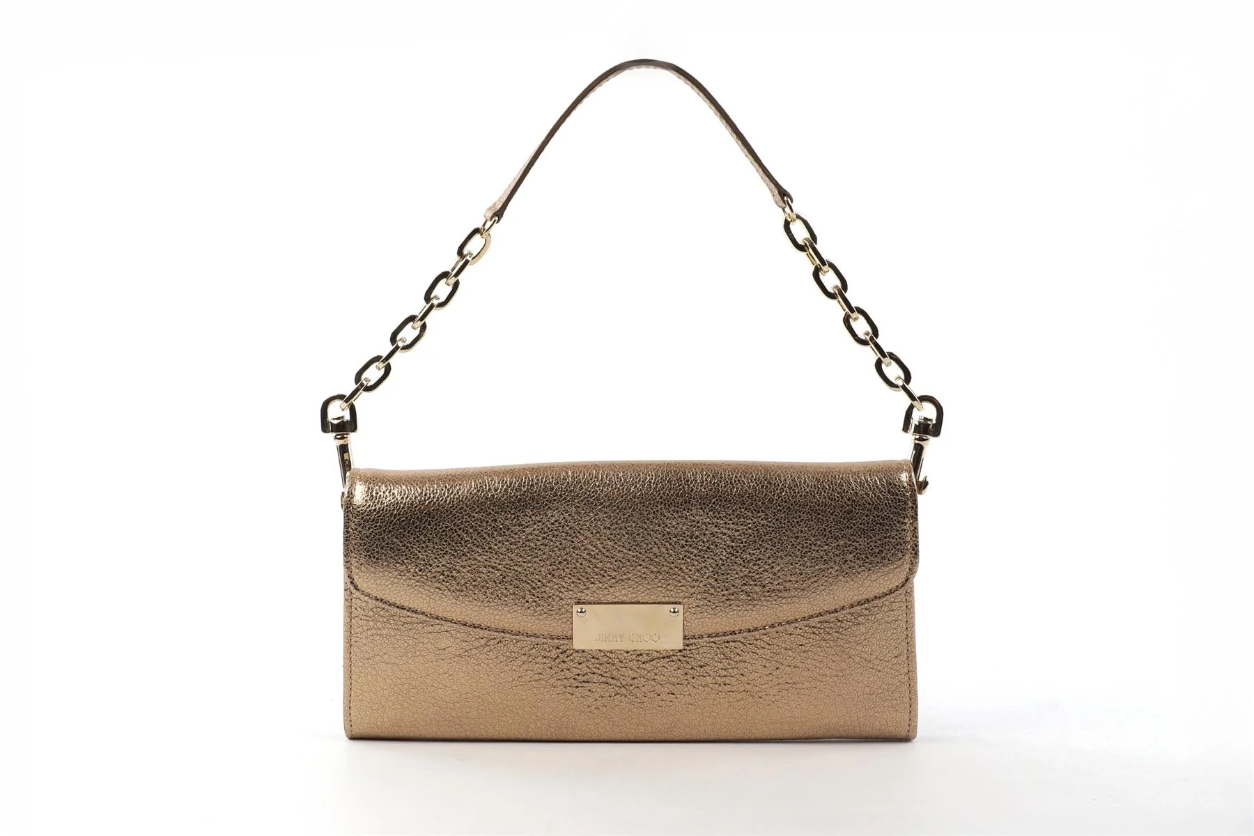 JIMMY CHOO GOLD LEATHER SHOULDER BAG - Image 2