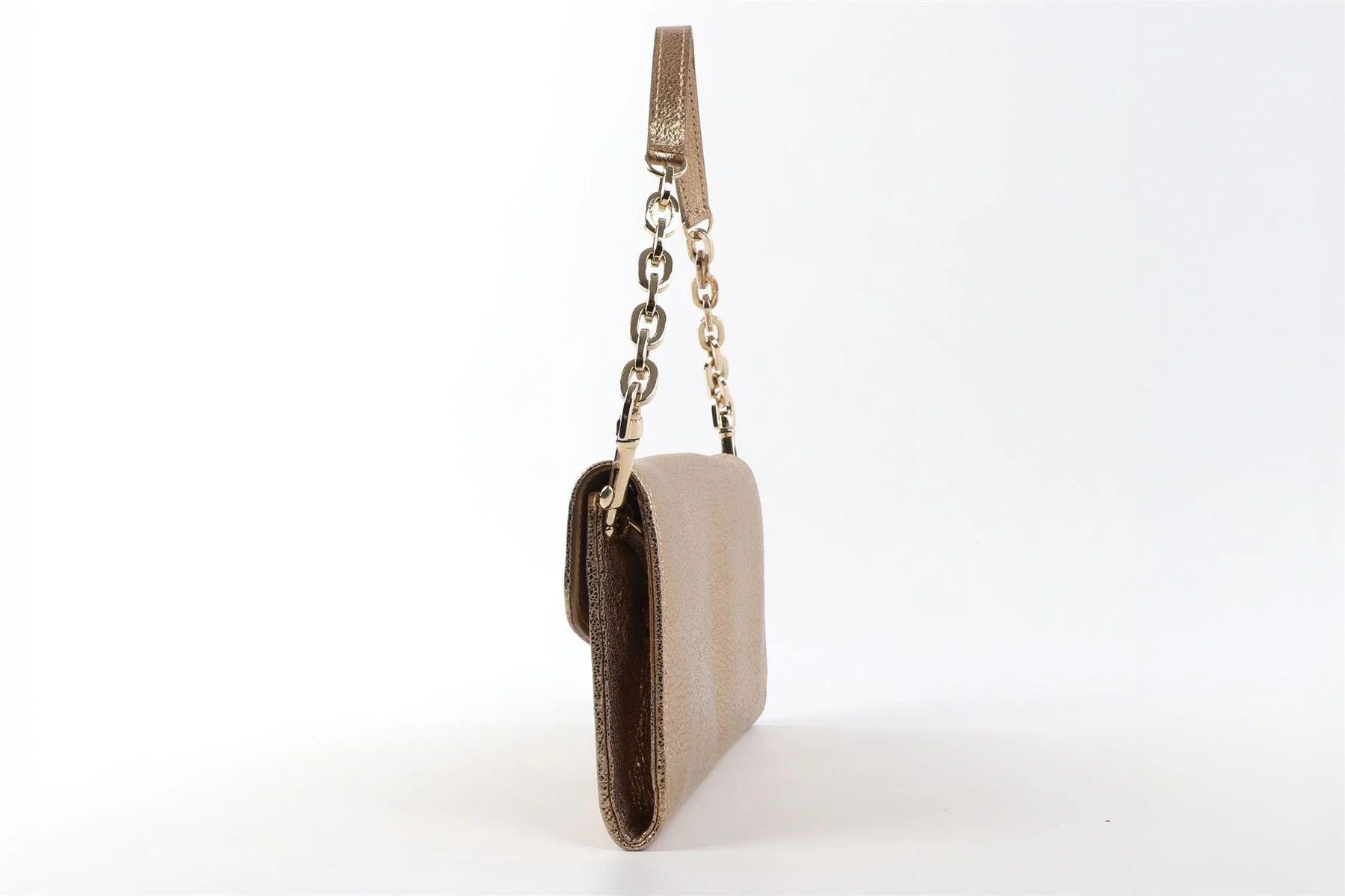 JIMMY CHOO GOLD LEATHER SHOULDER BAG - Image 5