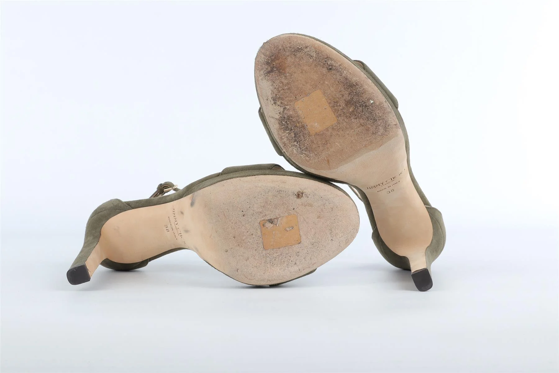 JIMMY CHOO GREEN SUEDE SANDALS EU 38 UK 5 US 8 - Image 6