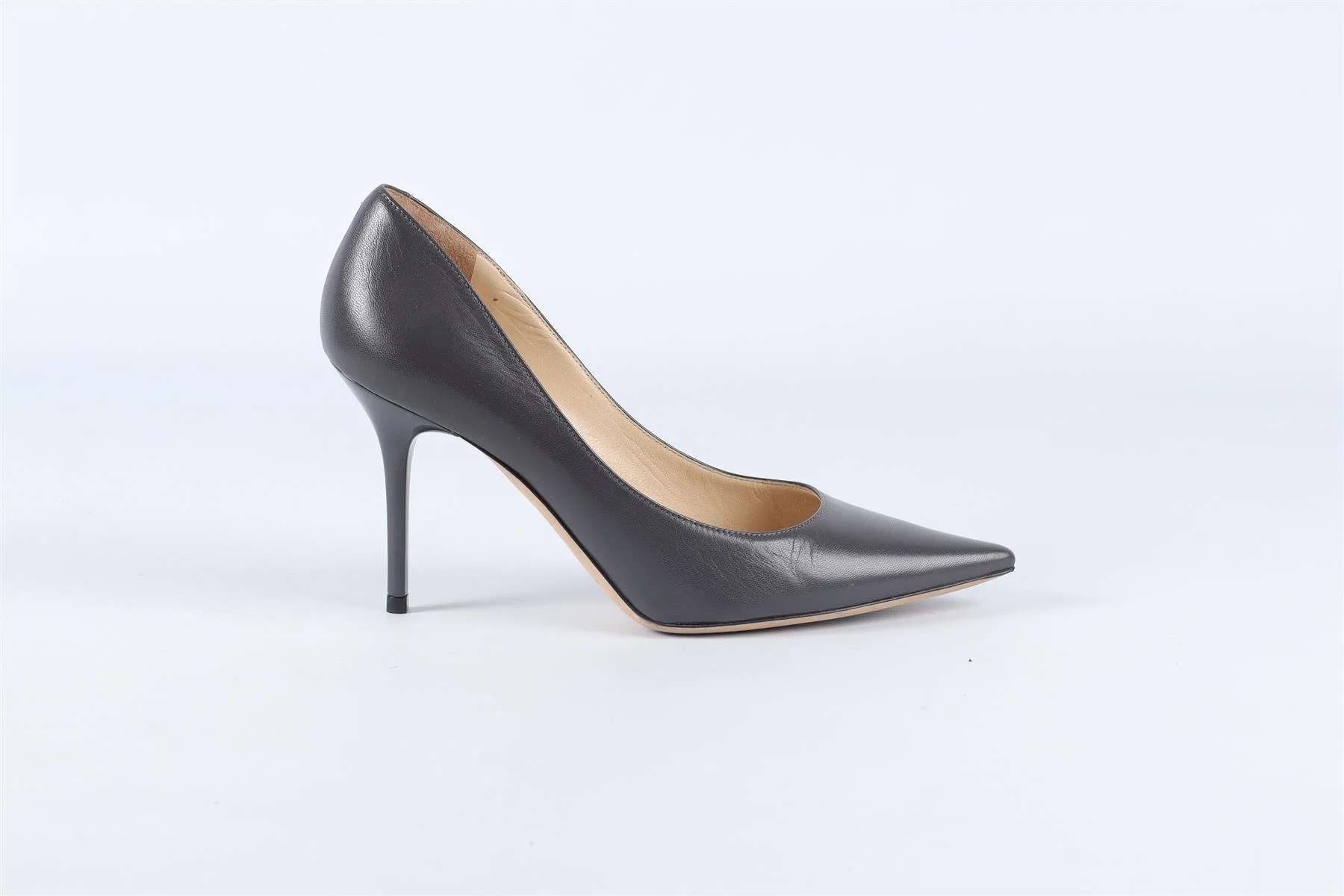 JIMMY CHOO GREY LEATHER PUMPS EU 34 UK 1 US 4 - Image 2