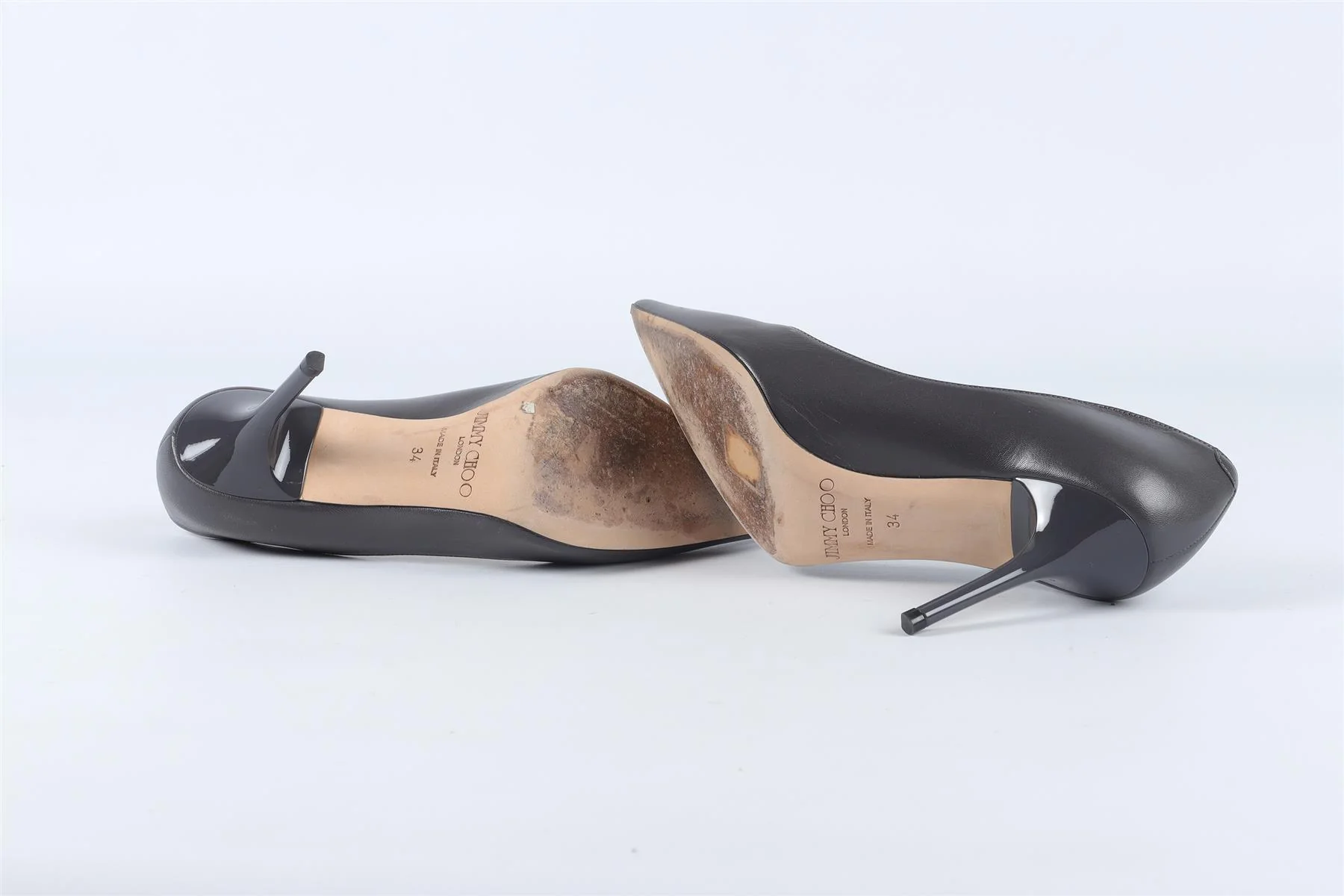 JIMMY CHOO GREY LEATHER PUMPS EU 34 UK 1 US 4 - Image 6