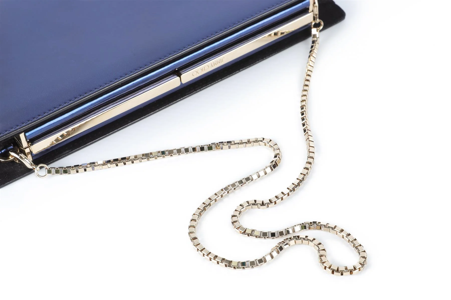 JIMMY CHOO NAVY LEATHER CLUTCH - Image 10