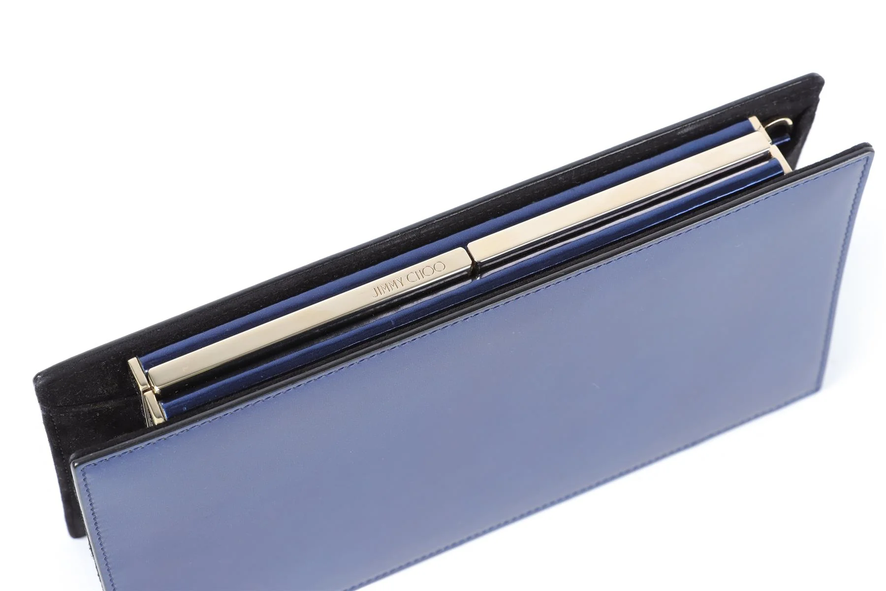 JIMMY CHOO NAVY LEATHER CLUTCH - Image 9