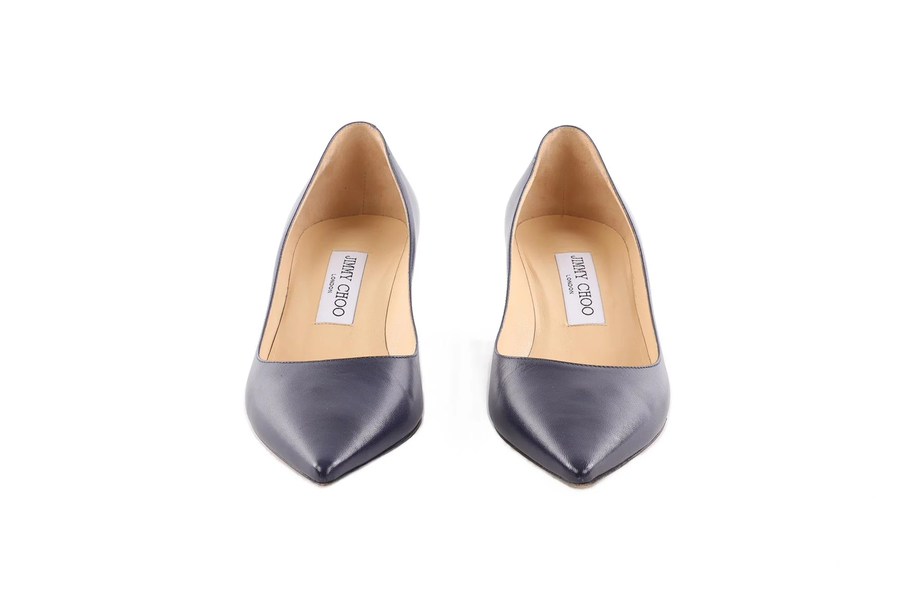 JIMMY CHOO NAVY LEATHER PUMPS EU 36.5 UK 3.5 US 6.5 - Image 3