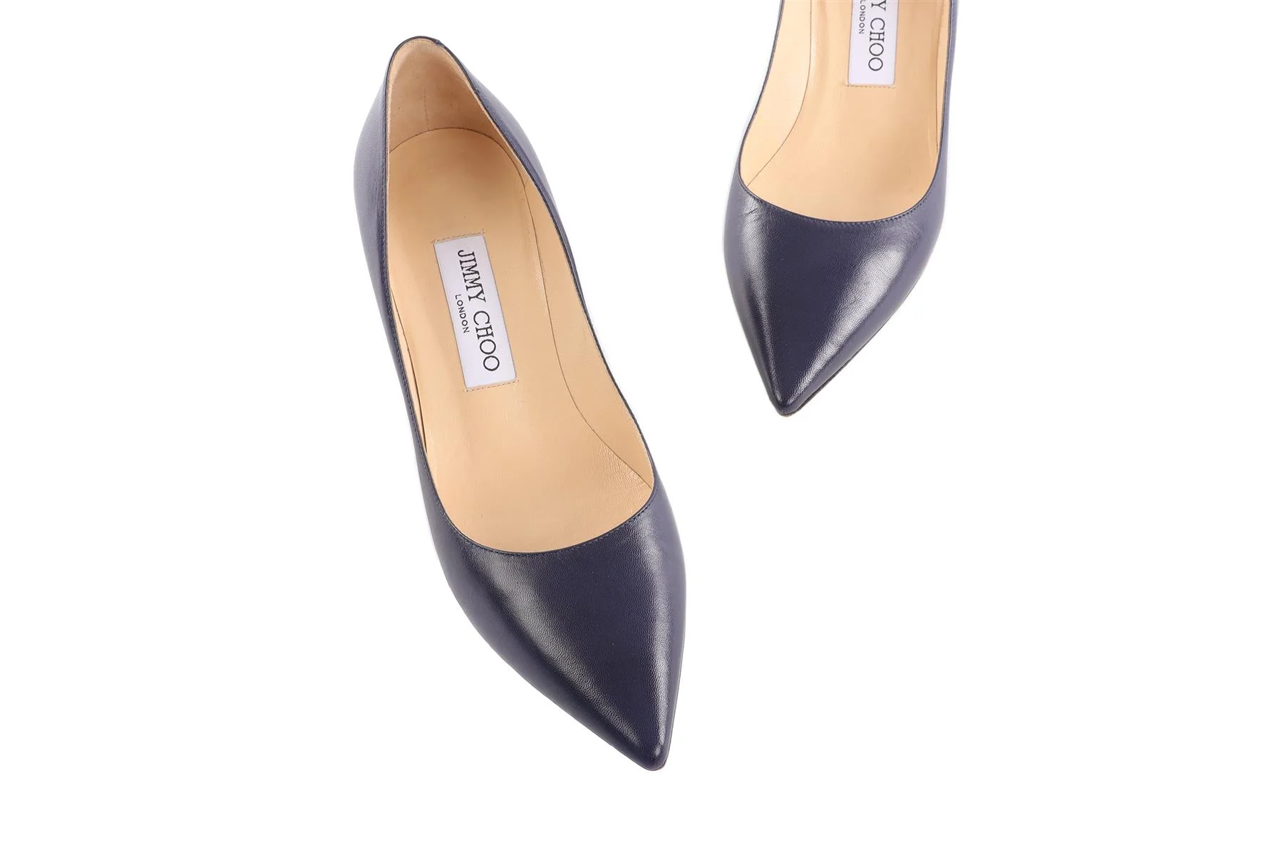 JIMMY CHOO NAVY LEATHER PUMPS EU 36.5 UK 3.5 US 6.5 - Image 4