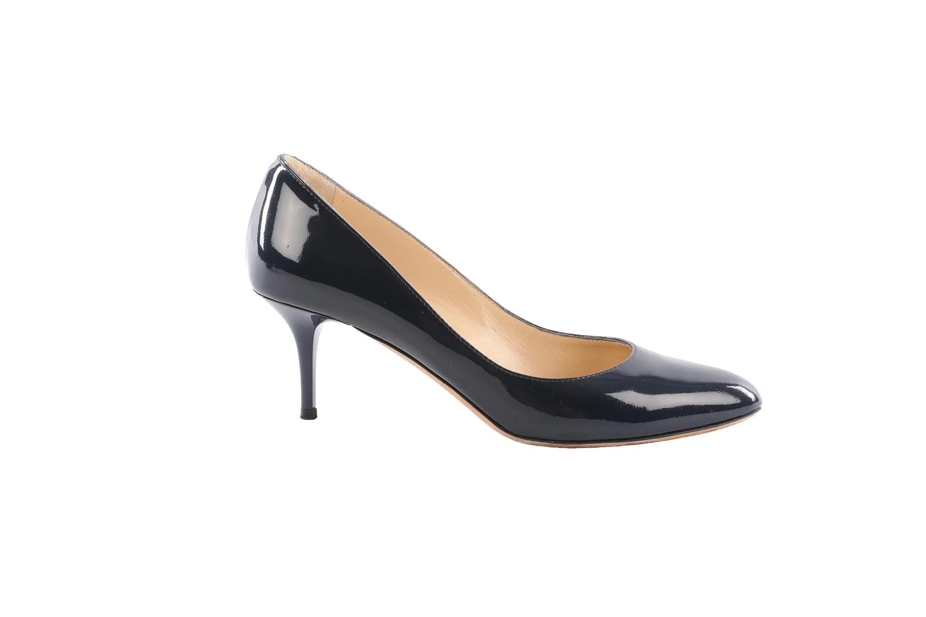 JIMMY CHOO NAVY PATENT LEATHER PUMPS EU 36.5 UK 3.5 US 6.5 - Image 2